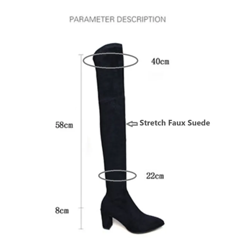 Funki Buys | Boots | Women's Over Knee PU Suede High Boots