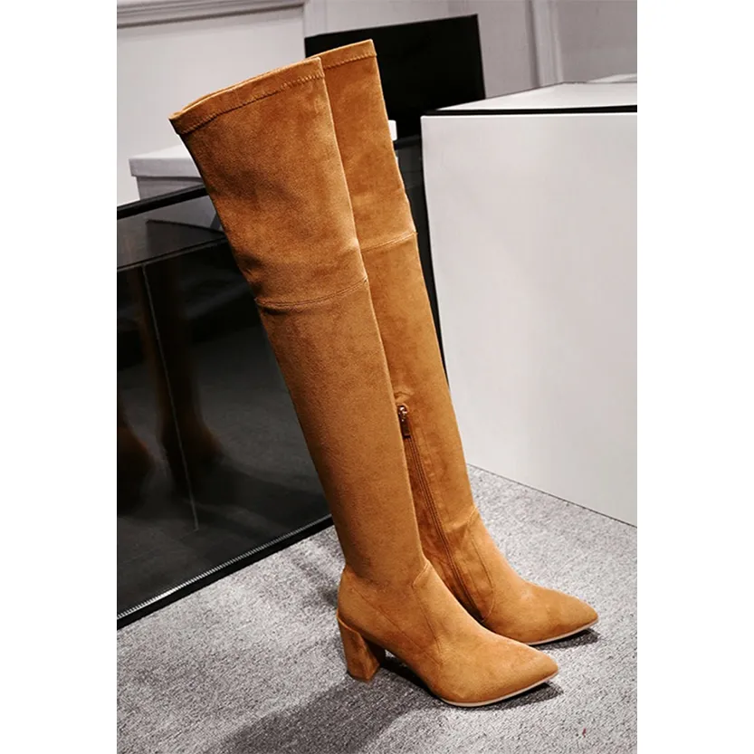 Funki Buys | Boots | Women's Over Knee PU Suede High Boots