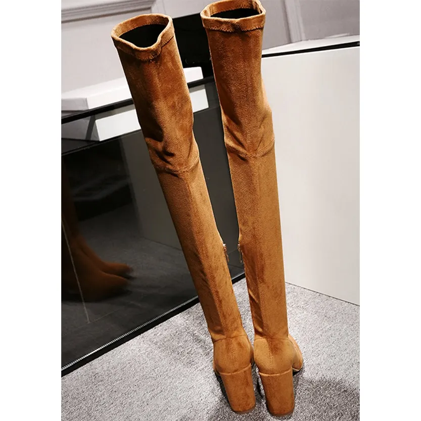 Funki Buys | Boots | Women's Over Knee PU Suede High Boots