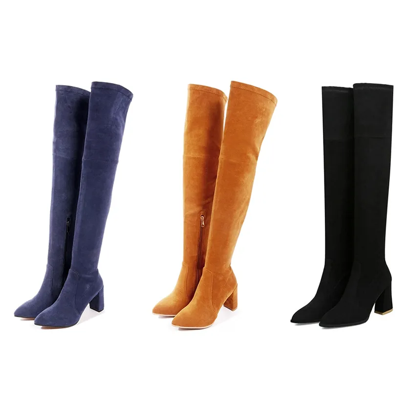 Funki Buys | Boots | Women's Over Knee PU Suede High Boots