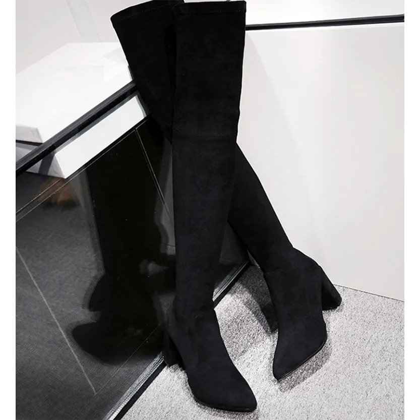 Funki Buys | Boots | Women's Over Knee PU Suede High Boots