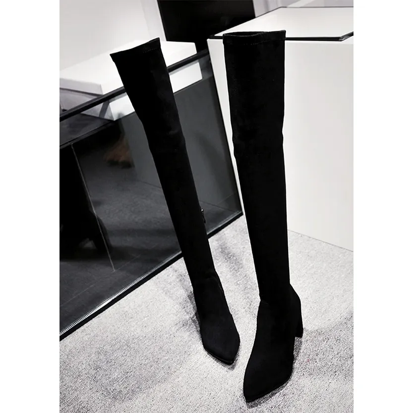 Funki Buys | Boots | Women's Over Knee PU Suede High Boots