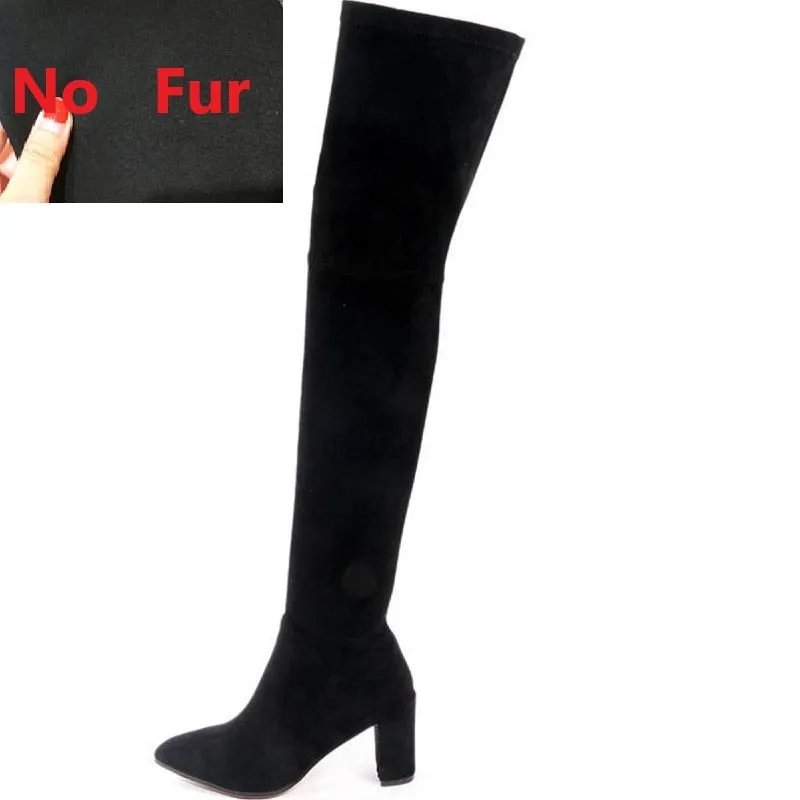 Funki Buys | Boots | Women's Over Knee PU Suede High Boots