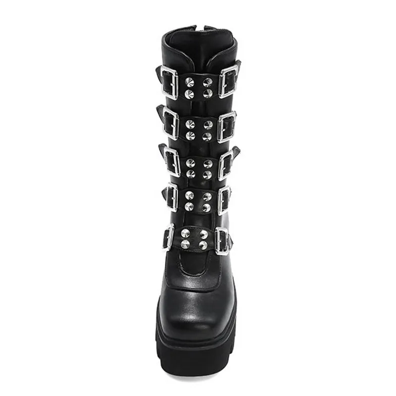 Funki Buys | Boots | Women's Platform Buckle Strap Wedges