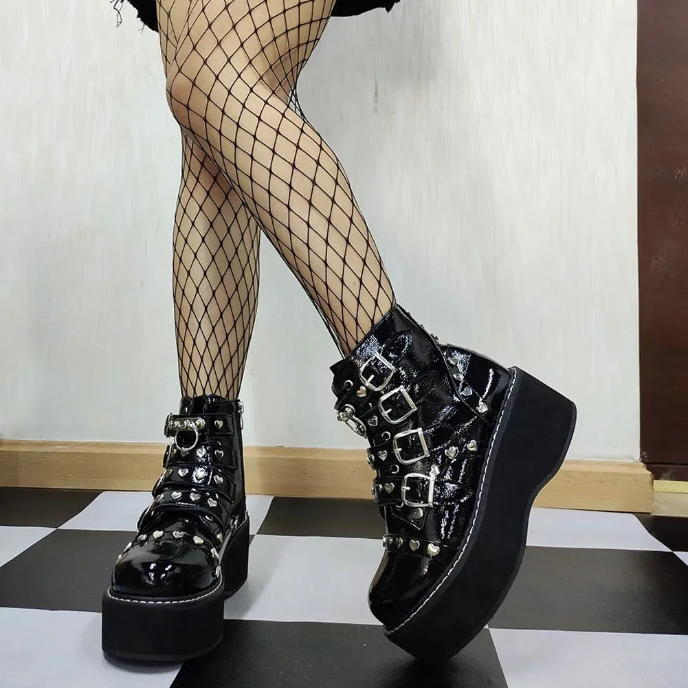 Funki Buys | Boots | Women's Platform Gothic Ankle Boots