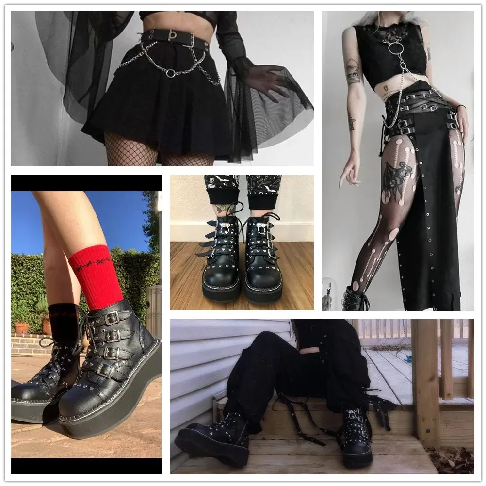 Funki Buys | Boots | Women's Platform Gothic Ankle Boots