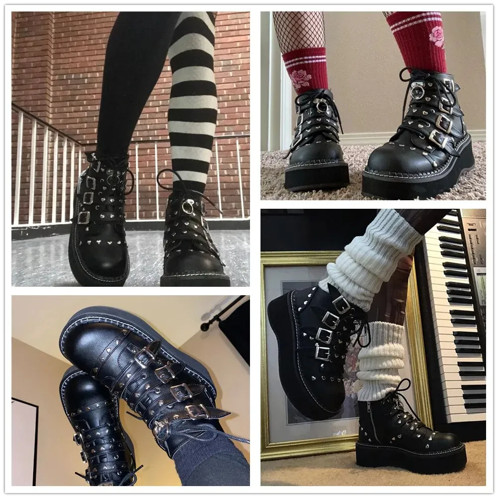 Funki Buys | Boots | Women's Platform Gothic Ankle Boots