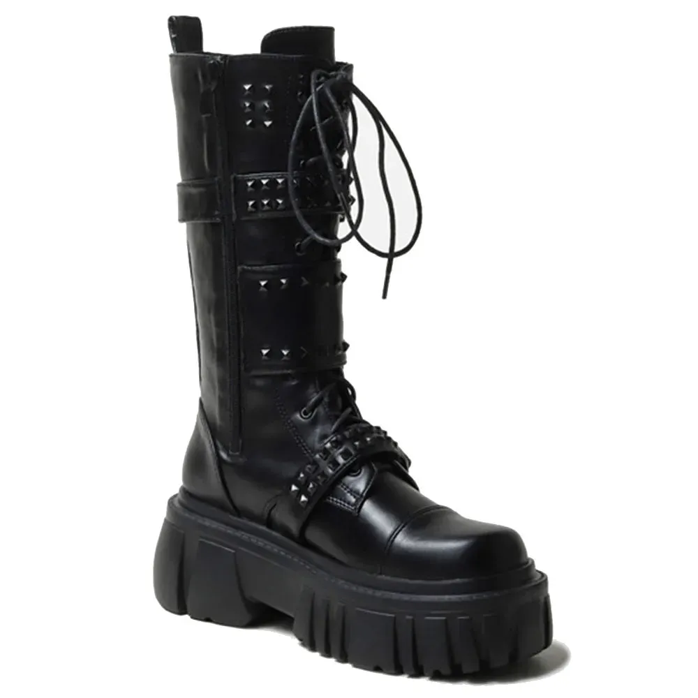 Funki Buys | Boots | Women's Punk Gothic Rivet Platform Boots