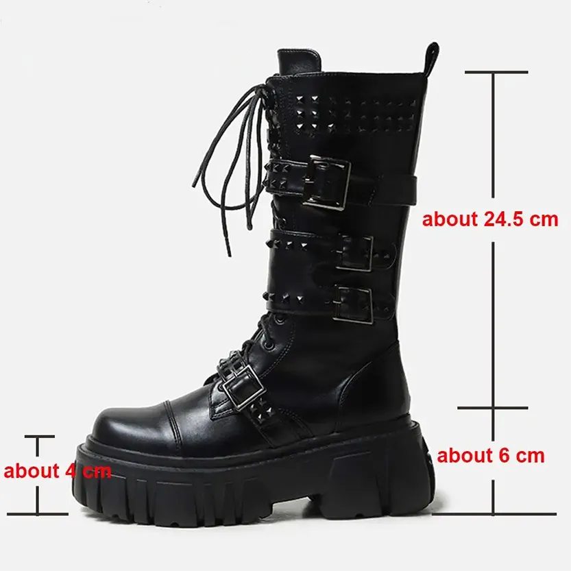 Funki Buys | Boots | Women's Punk Gothic Rivet Platform Boots