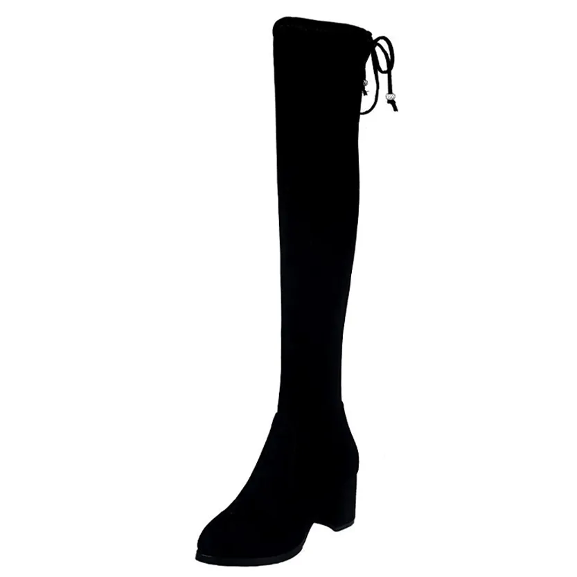 Funki Buys | Boots | Women's Thigh High Block Heel Boots 4|6|8