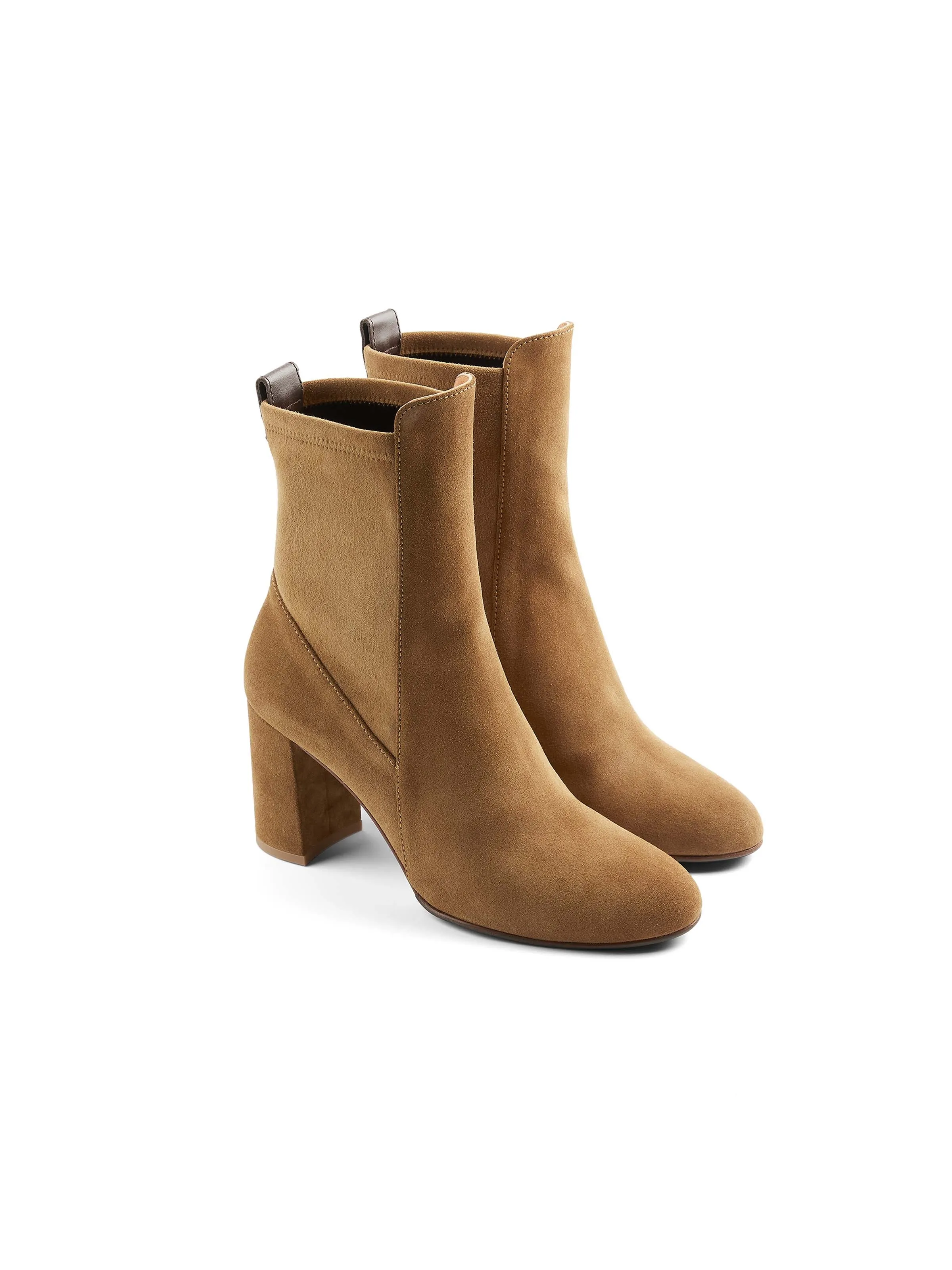 Heeled Belgravia Ankle - Tan Suede