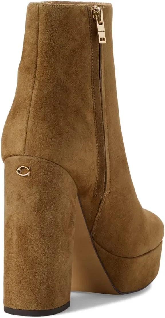 Iona Suede Bootie COACH, Coconut