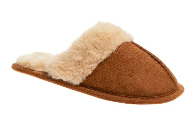 Josmo- Faux Fur Trim Slip on Slipper