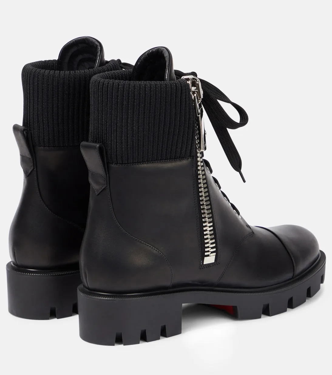 Leather combat boots en hiver lug Christian Louboutin, black