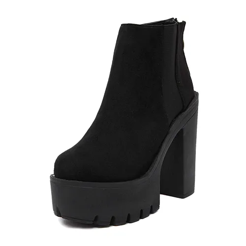 Penelope Women's Velvety Black Ankle Boots