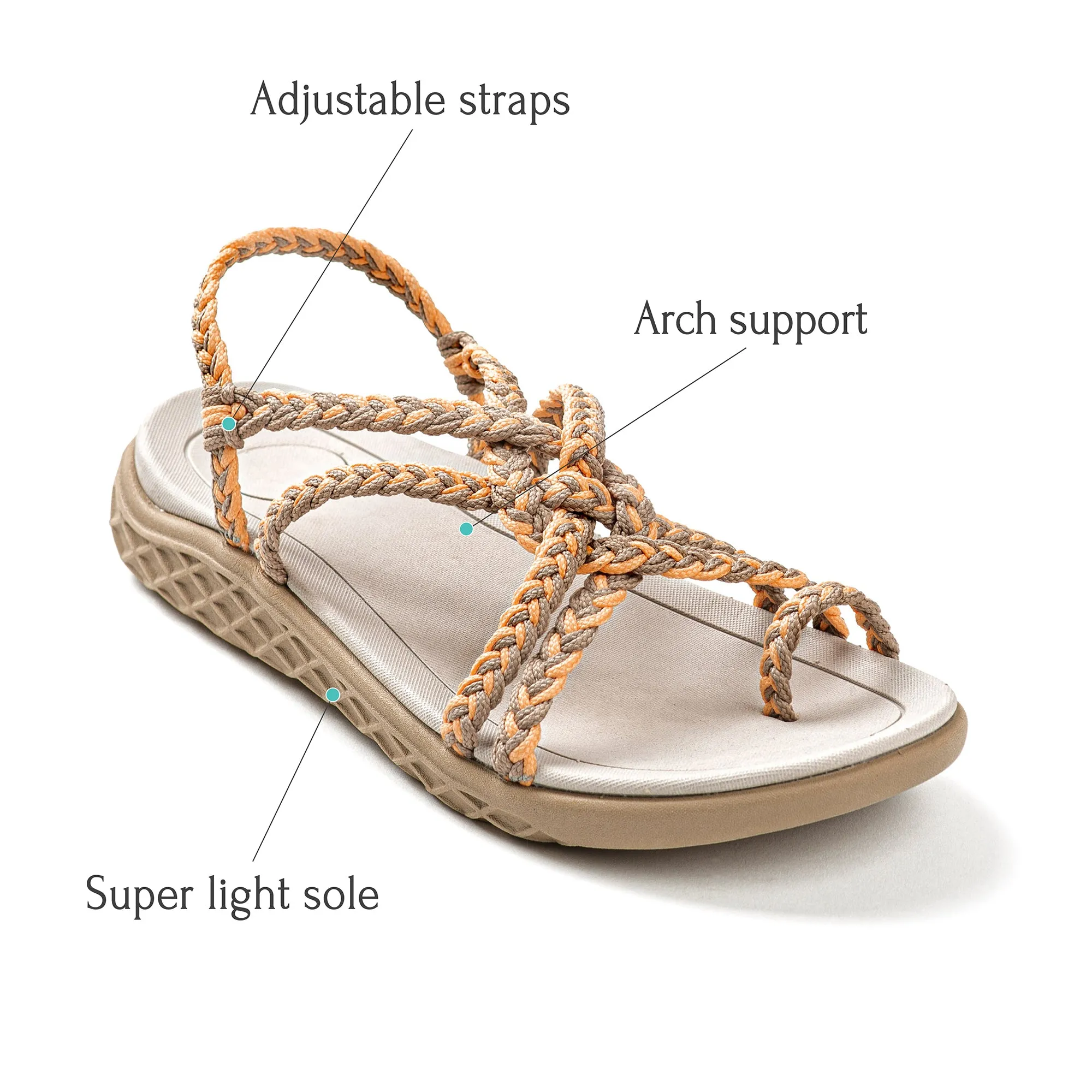 Plaka Explore Walking and Hiking Sandals | Peach Brazilian Sand