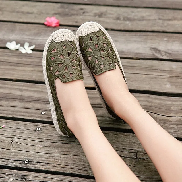 SWONCO Women's Flats Shoe Embroidery