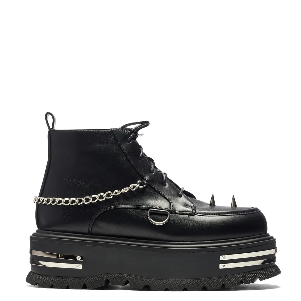 The Silence Platform Grunge Boots - Black