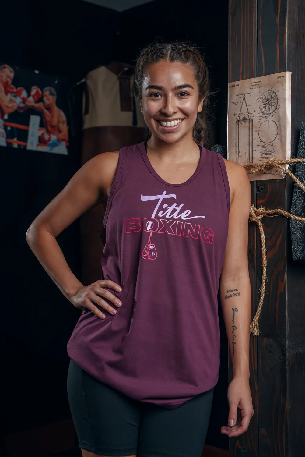 TITLE Boxing Chic Script Women's Tank