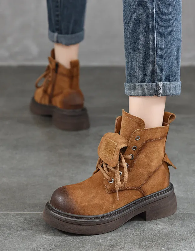 Winter Autumn Lace-up Suede Martin Boots