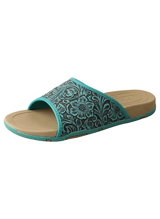 women's Sandal Dark Teal and Teal Tool