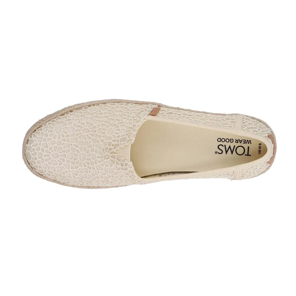 Women's Shoes TOMS VALENCIA Slip On Platform Espadrille 10020691 NATURAL CROCHET