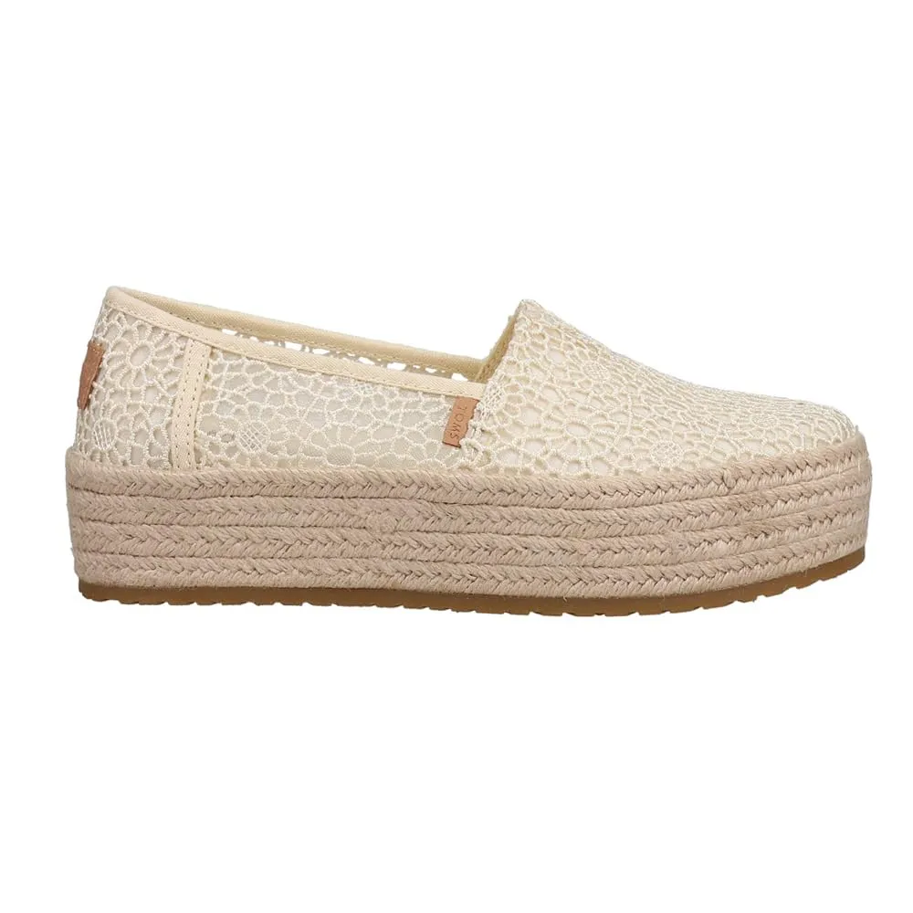 Women's Shoes TOMS VALENCIA Slip On Platform Espadrille 10020691 NATURAL CROCHET