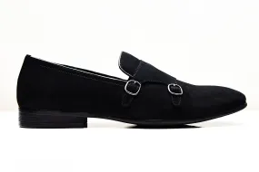 ZANATI | Black suede monk loafers